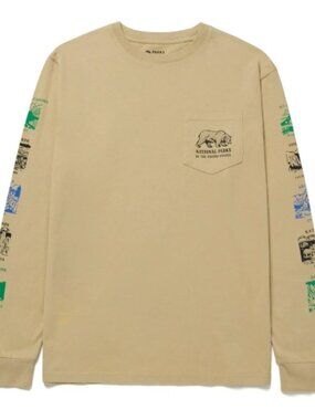 Parks Project National Park Checklist Long Sleeve T-Shirt Beige Mens L